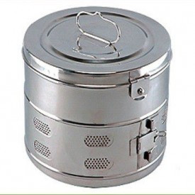 Dressing Drum for Autoclave or Hospital Use Seamless Stainless Steel Heavy