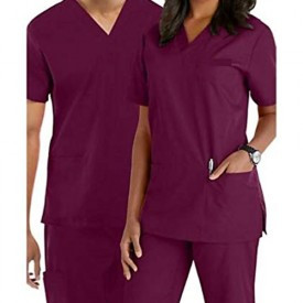 Unisex Scrub Suit Magenta Premium