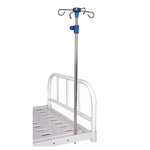 Stainless Steel 4 Hook Telescopic IV Stand, For Hospital, Plastic