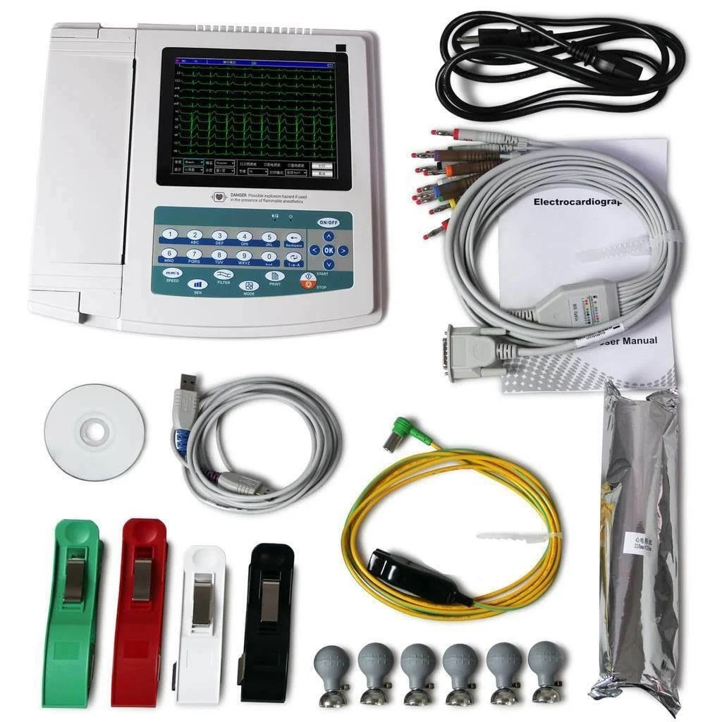 12-Channel ECG Machine 1200G Warranty 1 Year