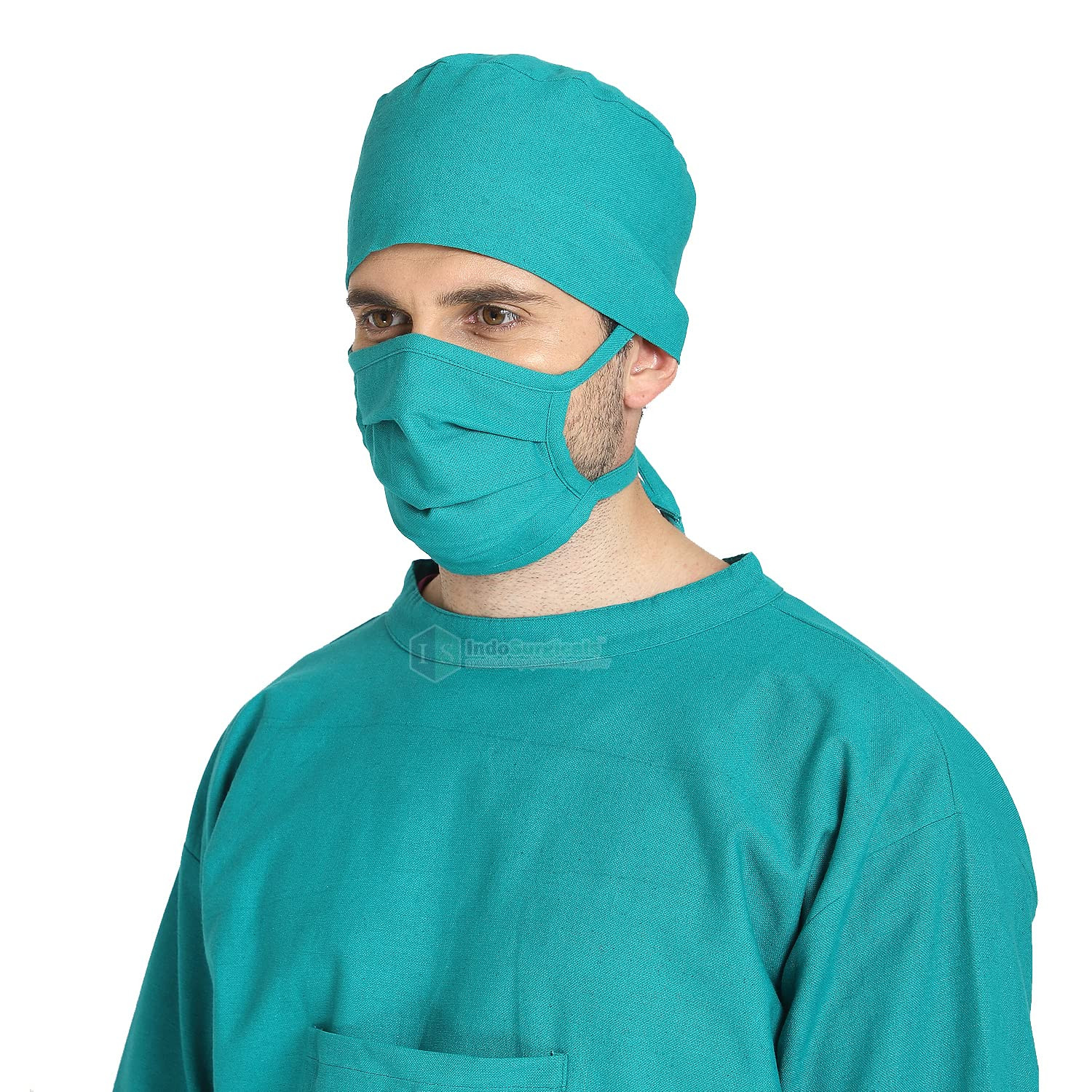 Surgical Reusable Cotton Cap Green