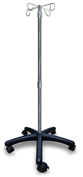 IV Stand Stainless Steel with Fiber Base For Hospital